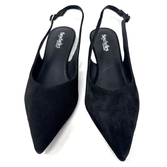 Seychelles Candlelight Slingback Pump Womens Sz 9 Suede Pointed Toe Kitten Heel - Picture 4 of 14